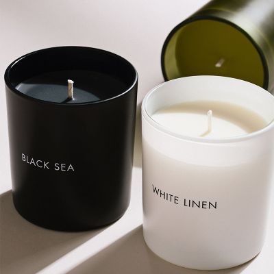 Black Ceramic Cup Aromatherapy Soy Wax Scented Candles Gift Set