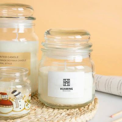 Small Scented Candle Jars With Lid Glass