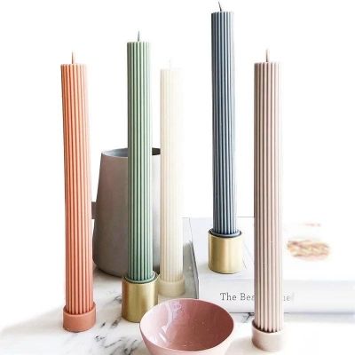 Long Stick Colorful Pillar Candle Table Candle