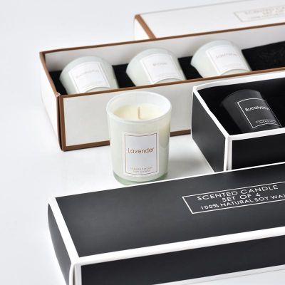 White Black Bougie Glass Aroma Custom Aromatic jar Soy Candles