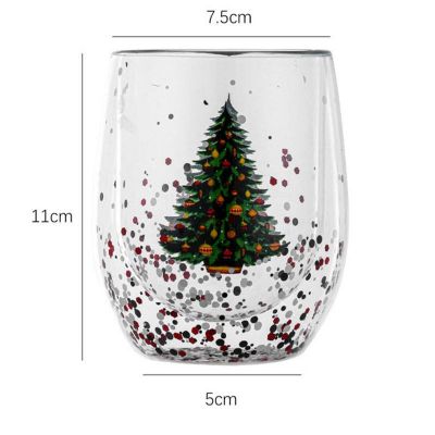 Christmas Holiday Double Wall Cup Flowing Sequins Scented Candles