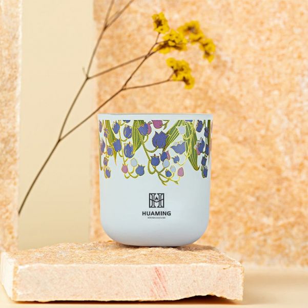 Flower Ceramic Scented Massage Candle With Gift Box Set