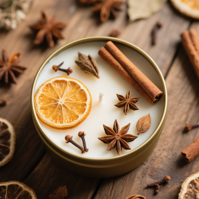 4.6×8.6cm Gold Tin Cinnamon Scented Candle