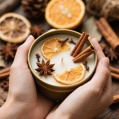 4.6×8.6cm Gold Tin Cinnamon Scented Candle