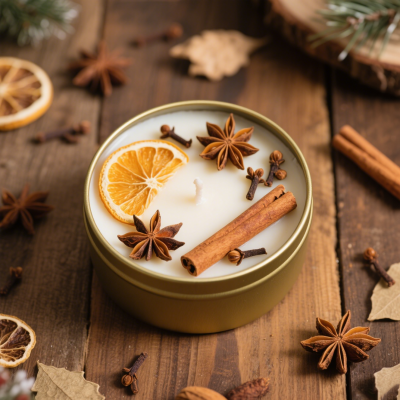 4.6×8.6cm Gold Tin Cinnamon Scented Candle