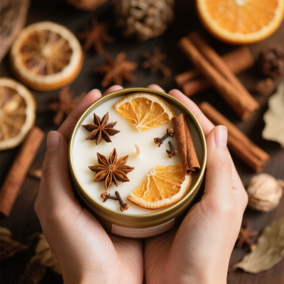 4.6×8.6cm Gold Tin Cinnamon Scented Candle