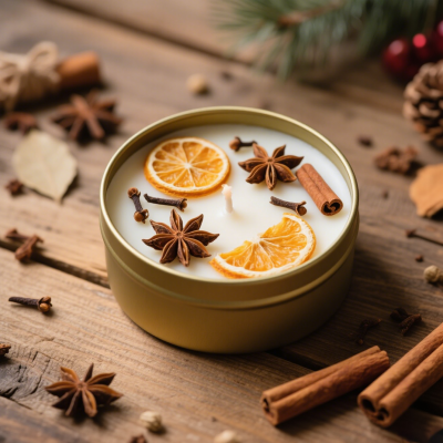 4.6×8.6cm Gold Tin Cinnamon Scented Candle