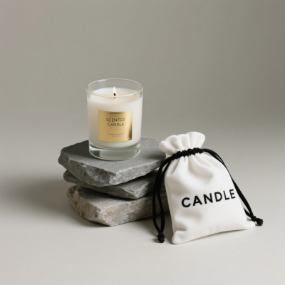 Matte Black and Frosted White Scented Glass Candle