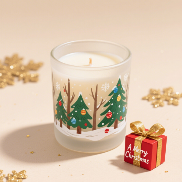 8×9cm Christmas atmosphere scented candle set with gift box packaging