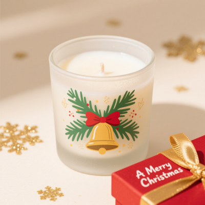 8×9cm Christmas atmosphere scented candle set with gift box packaging
