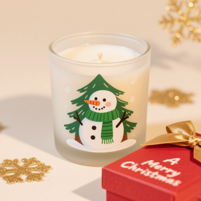 8×9cm Christmas atmosphere scented candle set with gift box packaging