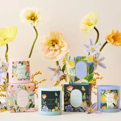 Floral Cement Jars Aromatherapy Soy Wax Candles