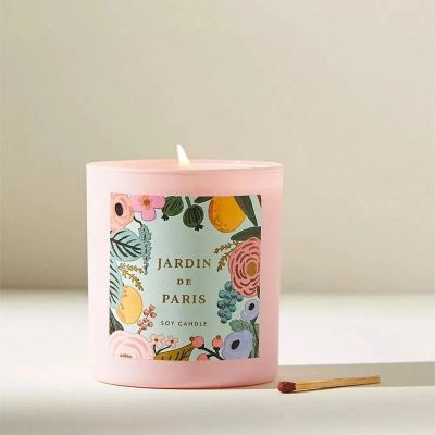 Floral Cement Jars Aromatherapy Soy Wax Candles