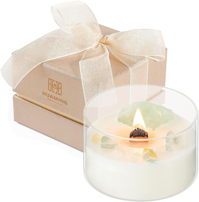 7oz Premium Vanilla Aromatherapy Home Soy Scented Candle Gifts with Wood Wick