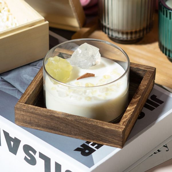 7oz Premium Vanilla Aromatherapy Home Soy Scented Candle Gifts with Wood Wick