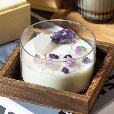7oz Premium Vanilla Aromatherapy Home Soy Scented Candle Gifts with Wood Wick