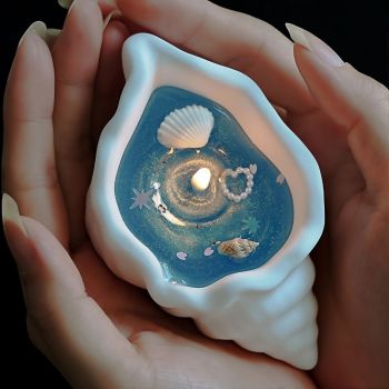 Porcelain conch and starfish candle holders shell-shaped jelly wax scented candle