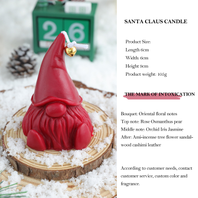 Red and green Christmas elf dwarf festive decoration candle