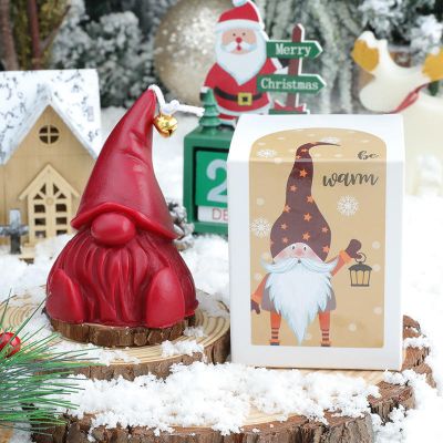 Red and green Christmas elf dwarf festive decoration candle