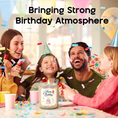 8x9cm Natural Soy Wax Scented Happy Birthday Candle with Vanilla Scent. Best creative birthday gift for women, men, moms