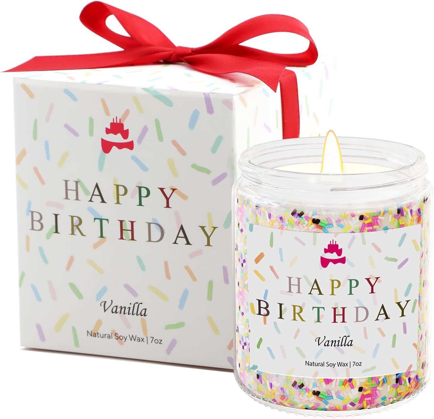 Lihome Happy Birthday Candle Birthday Gifts for Women, Men, Mom, Dad Natural Soy Wax Vanilla Scented Candles