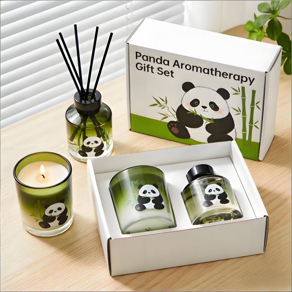 Newly designed adorable panda scented candles and flameless diffusers by taoz